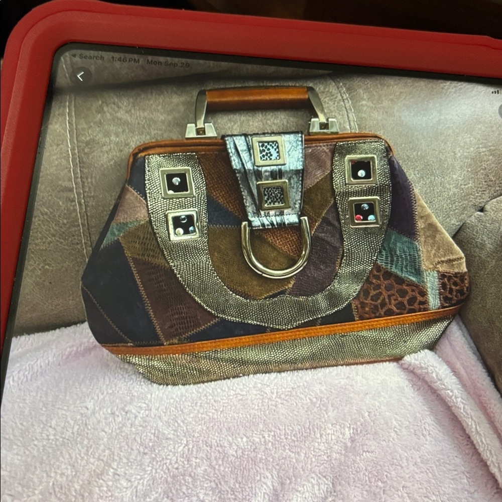 Multicolor Patchwork Handbag Ladies, Unique, Hand… - image 3